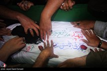 وداع با پیکر مطهر شهید مدافع حرم مهدی ثامنی راد