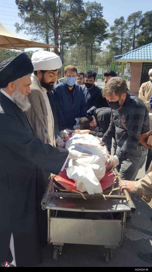 تغسیل و اقامه نماز بر پیکر حاج یونس حبیبی در بهشت زهرا  (س)