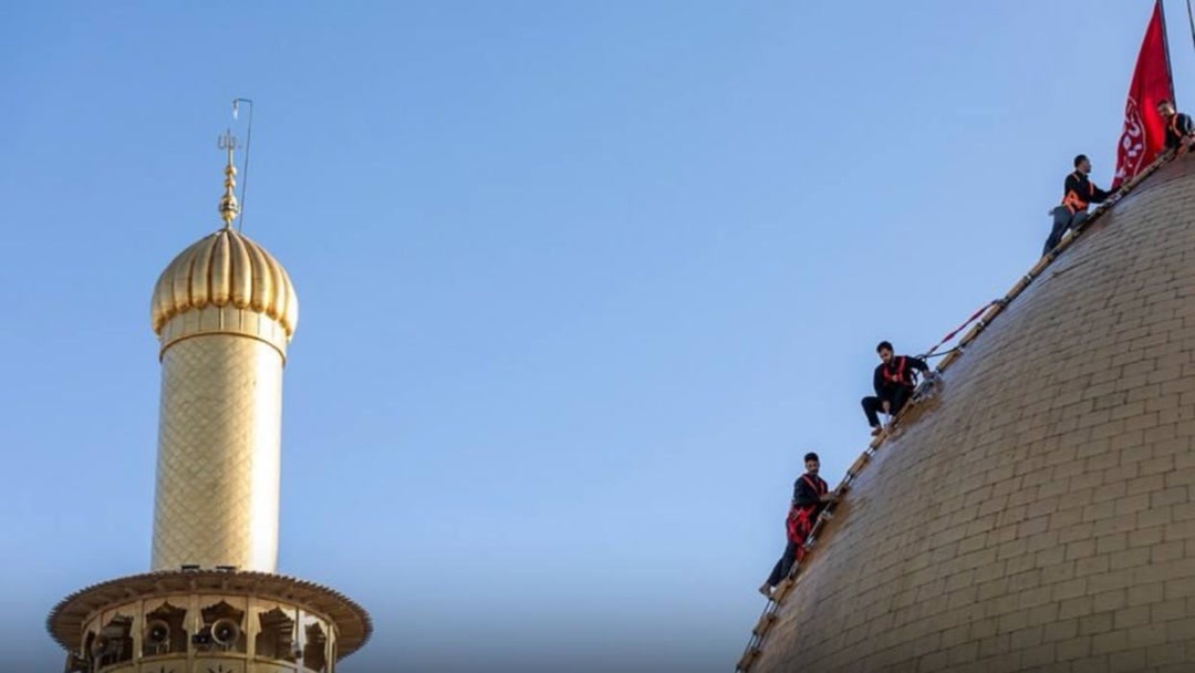 گنبد حرم حضرت عباس(ع) شستوشو شد گنبد حرم حضرت عباس(ع) شستوشو شد